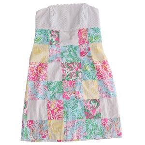 Lilly Pulitzer Franco Multi State Patch Strapless Dress Size 4